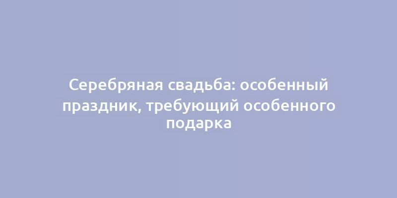 Серебряная свадьба: особенный праздник, требующий особенного подарка